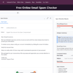 Screenshot of Email Spam Checker free online too.